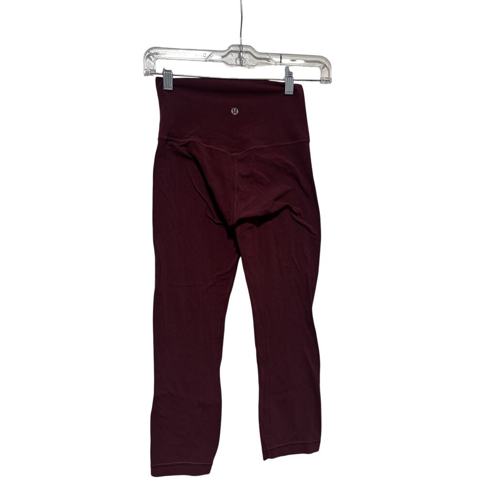 Lululemon Burgundy High-Rise Crop Leggings Size 2 - Picture 5 of 7